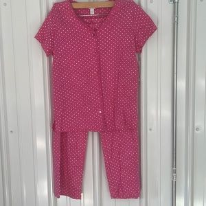 Charter club women’s Pajama set New pink polka dot small